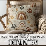 Boho Paw Print Rainbow Pattern Digital Size Bundle Png thumbnail 5