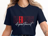 Emergency Department T-Shirt: Red, White Text, Nurse Healthcare Uniform Top thumbnail 7