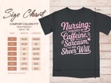 Nursing Powered By Caffeine Sarcasm T-Shirt thumbnail 7