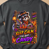 Keep Calm Randy the Raccoon Halloween Sweatshirt thumbnail 1