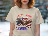 250 Years American Independence T-Shirt, Patriotic Bald Eagle 1776-2026 USA Flag Fourth of July Celebration Tee thumbnail 6