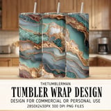 20 oz Agate Tumbler Wrap, Sublimation Design, Gold Veins, Straight and Tapered png, Instant Download, Digital File for Tumbler thumbnail 1