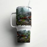 Realistic Red Bellied Newt 40oz Tumbler Wrap Digital Design, Amphibian Forest Sublimation, Naturecore Wildlife Animal Gift thumbnail 10