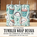 Sweet Sushi & Boba Kawaii Digital Design Size Bundle Png thumbnail 1
