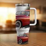 40oz Tumbler Wrap PNG Classic Car Retro Diner Route 66 Vintage Auto Digital Design for Car Lovers, Instant Download File thumbnail 12