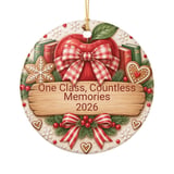 Teacher Christmas Ornament 2026, One Class Countless Memories School Keepsake, Apple Book Gingerbread Tree Decor, Holiday Gift for Educator thumbnail 3