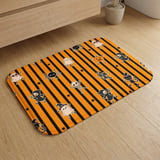 Cute Halloween Shower Curtains, Bath Mat, Kawaii Ghost and Skeleton Spooky Season Bathroom Decor, Orange Black Striped Fall Housewarming thumbnail 9