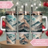 Watercolor Landscape Digital Pattern, Mountain Forest Clouds Digital Bundle, Scenic Print, Wall Art Design, Digital Art Prints, PNG JPG thumbnail 10