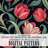 Tulip Tumbler Design, Floral Digital Papers, Watercolor Flowers Background, Junk Journal Pages, Printable Tumbler png, Scrapbooking Paper thumbnail 13