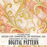 Gold Floral Tumbler Design, Marble Digital Paper, Flower Junk Journal, Printable Tumbler PNG, Scrapbooking Paper thumbnail 13