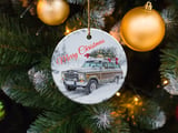 Waggy Ornament, Christmas Ornament, Grand Wagoneer Ornament, Car Ornament, Holiday Decoration, Winter Scene thumbnail 4