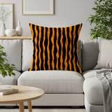 Distressed Orange Black Stripe Velveteen Blanket | Spooky Halloween Woven Throw Pillow | Grunge Fall Decor Gift thumbnail 16