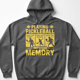 Pickleball Gildan Fleece Hoodie, Playing Pickleball Improves Memory What's The Score, Court Pullover thumbnail 4