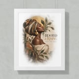 Black Woman Art Framed Poster, Rooted and Rising African Wall Art Print, Boho Melanin Wall Decor, Afrocentric Heritage Botanical Poster thumbnail 13