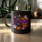 I Dont Run From Ghosts Black Cat Mug thumbnail 10