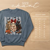 Cute Halloween Bat Friends T-Shirt, Spooky Season Sweatshirt, Whimsical Goth Chibi Bats Pumpkin Skull thumbnail 14