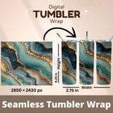 20 oz Skinny Tumbler Wrap Sublimation Design, Abstract Agate Stone Gold, Straight and Tapered Wrap png, Digital Download for Tumbler thumbnail 5