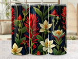 Tropical Floral Tumbler Wrap 20oz Digital PNG for Sublimation, Seamless Dark Botanical Exotic Flowers Design, Gift for Her Download thumbnail 10