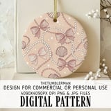 Coquette Pearls & Bows Seamless Digital Pattern Size Bundle Png thumbnail 3