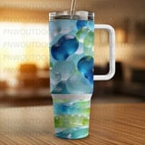 40oz Tumbler Sublimation Wrap, Seamless Distressed Tapered Digital Design, Abstract Candy, Modern Pattern, High Quality Image thumbnail 4