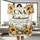 Personalized CNA Floral Blanket thumbnail 2