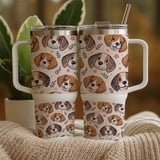 Whimsical Beagle Faces Seamless Digital Pattern Size Bundle Png thumbnail 9