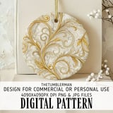 Gold Floral Tumbler Design, Digital Paper, Junk Journal Printable, Gold Flowers PNG, Watercolor Backgrounds, Scrapbook Paper thumbnail 3