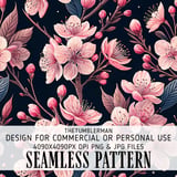 Cherry Blossom Tumbler Design, Digital Paper, Floral Backgrounds, Junk Journal, Pink Flowers, Printable PNG, Scrapbooking Paper thumbnail 1
