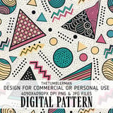 90s Memphis Style Digital Pattern Size Bundle Png thumbnail 2