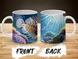 Vibrant Coral Reef Ocean Mug Wrap Digital Design 11oz 15oz Sublimation, Underwater Scene Marine Life Coffee Cup PNG Download thumbnail 4