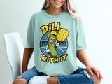 Pickleball Comfort Colors Shirt, Dill With It Funny Pickle Pun, Retro Court Player Vintage Graphic Tee thumbnail 12