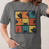 Retro Peeking Cats T-Shirt, Vintage Cat Lover Sweatshirt, Cute Kitty Tee, Funny Cat Mom Gift Shirt for Pet Owners thumbnail 2