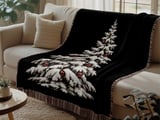 Snowy Christmas Tree Blanket thumbnail 2