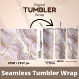 Amethyst Gold Tumbler Design, Digital Paper, Watercolor Flowers, Scrapbook Paper, Floral Junk Journal, Tumbler Png, Digital thumbnail 7