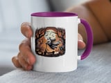 Halloween Mug, Ghost on Scooter, Spooky Season, Raccoon, Pumpkin, Bats, Full Moon, Fall Decor, Halloween Gift, Coffee Mug, Unique Mug thumbnail 3