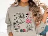 Cocktails & Bocce Flamingo Chic Sweatshirt thumbnail 1