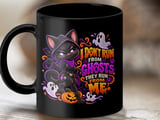 I Dont Run From Ghosts Black Cat Mug thumbnail 9