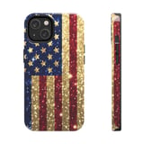 Glitter American Flag Tote Bag: Patriotic Stars and Stripes Phone Case thumbnail 8