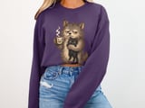 Grumpy Werewolf Coffee Cat Tee or Sweatshirt thumbnail 15