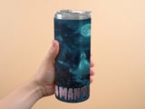Personalized Halloween Tumbler, Spooky Ghost Tumbler, Custom Name Halloween Gift, Moon Bats Tumbler, Personalized Halloween Party thumbnail 2