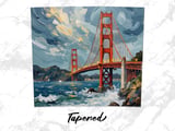 Golden Gate Bridge Tumbler Wrap: San Francisco Landmark, Artistic, 20oz Sublimation Design, Commercial License PNG thumbnail 5