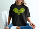Pickleball Comfort Colors Shirt, Crossed Paddles Ball Mosaic Art, Vintage Graphic Tee thumbnail 1