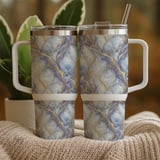 Blue Gold Marble Tumbler, Digital Paper, Watercolor Floral Backgrounds, Floral Junk Journal, Printable PNG, Scrapbooking Paper thumbnail 9