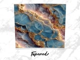 20 oz Marble Tumbler Wrap Sublimation Design, Blue Gold Agate Straight and Tapered Digital Download, Tumbler Design thumbnail 4