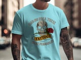Skull Tattoo T-Shirt, Rose Tattoo, Funny Tattoo Tee, National Tattoo Day Gift, Tattoo Lover Shirt, Tattoo Artist Present, Skull TShirt thumbnail 4