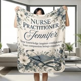 Nurse Practitioner Floral Blanket thumbnail 2