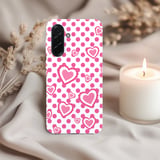 Pink Heart Tough Phone Case Coquette Polka Dot Cute Girly Aesthetic Trendy Y2K Lover Girl Gift for Her Retro Romantic Phone Cover thumbnail 3
