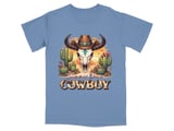Desert Sunset Cowboy Skull T-Shirt thumbnail 6