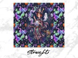 Whimsical Witch 20oz Skinny Tumbler Wrap PNG | Halloween Tumbler Design Seamless Digital Download for Spooky Cute Craft Projects thumbnail 4