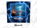 Golden Gate Bridge Tumbler Wrap, San Francisco Cityscape, Lightning Storm Design, Full Wrap Seamless Tumbler Design, Travel Gift Souvenir thumbnail 5